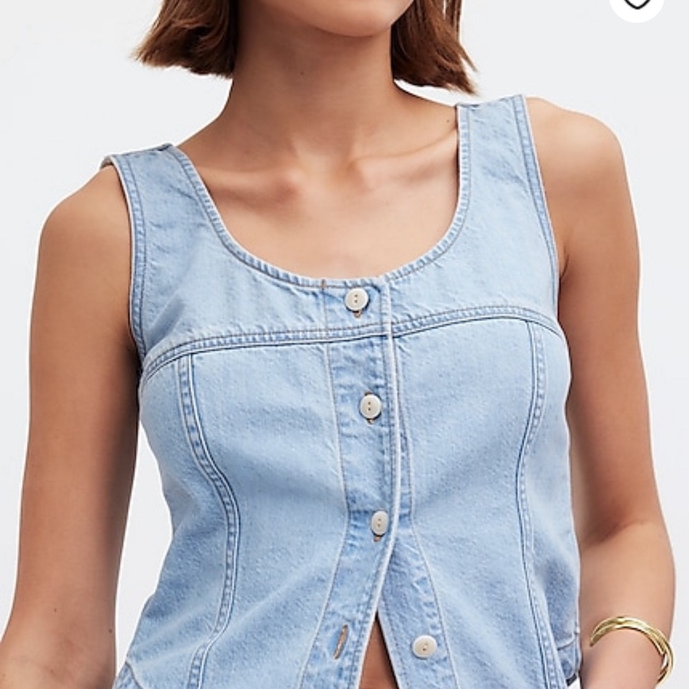 Madewell denim vest Fitzgerald wash size 8